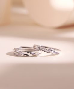 NHẪN ĐÔI BẠC NAM NỮ ĐÁ MOISSANITE KIỂM ĐỊNH GRA, BẠC XI BẠCH KIM KC62 LAVESTA “HẠNH PHÚC VIÊN MÃN” – BIỂU TƯỢNG TÌNH YÊU TRỌN VẸN & BỀN LÂU