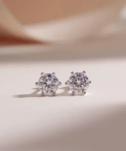 Bông Tai Nữ Moissanite Bạc Italy Cao Cấp LAVESTA – Sang Trọng