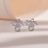 Bông tai nữ Moissanite 5 ly bạc xi bạch kim cao cấp LAVESTA