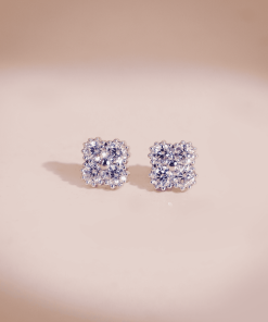 Bông Tai Cỏ 4 Lá Moissanite Cao Cấp LAVESTA – May Mắn, Sang Trọng & Lấp Lánh