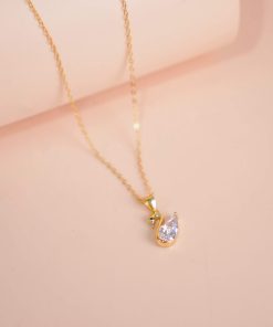 Dây Chuyền Bạc Nữ Mạ Vàng 14K & Mạ Bạch Kim Cao Cấp LAVESTA LAV211 Monica – Mặt Thiên Nga Sang Trọng