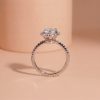 Nhẫn bạc xi bạch kim đá Moissanite KC146