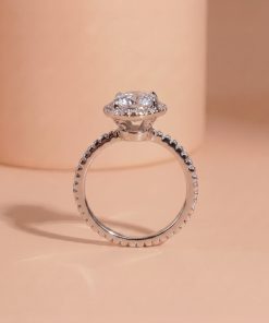 Nhẫn bạc xi bạch kim đá Moissanite KC146