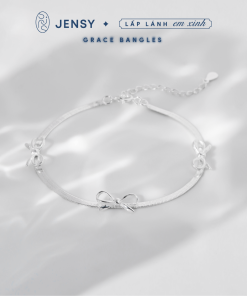 Lắc tay bạc nữ S925 JENSY Grace LTTL9 thiết kế nơ nhỏ