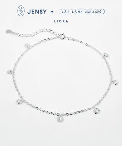 Lắc Chân Bạc Nữ S925 JENSY Gắn Charm Đá "Liora" LCARS0743 . Vòng Chân Bạc Nữ Xinh Xắn