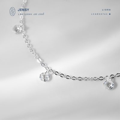 Lắc Chân Bạc Nữ S925 JENSY Gắn Charm Đá Liora LCARS0743